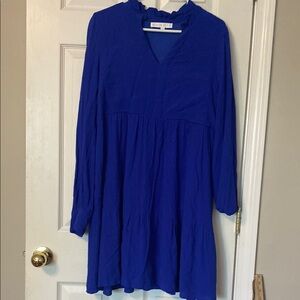 Karlie Blue Long Sleeve Dress with Timeless Elegance